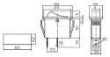 Rocker switch    2pol./2pin  ON-OFF 250V/15A - transparent red