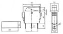 Rocker switch    2pol./3pin  ON-OFF 250V/15A - transparent blue