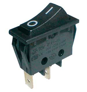 Rocker switch    2pol./2pin  ON-OFF 250V/15A - black