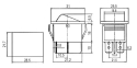 Rocker switch   2pol./4pin  ON-OFF 250V/15A - red