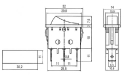 Rocker switch    2pol./3pin  ON-ON 250V/15A - black
