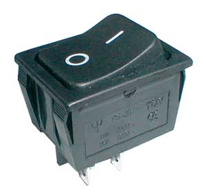Rocker switch   2pol./4pin  ON-OFF 250V/15A -  black