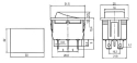 Rocker switch   3pol./6pin  ON-OFF-ON 250V/15A - black