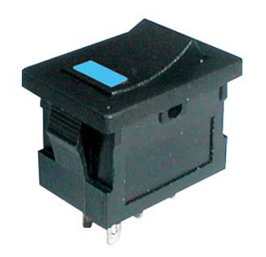 Rocker switch     2pol./4pin  ON-OFF 250V/3A (blue LED)