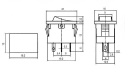 Rocker switch     2pol./4pin  ON-OFF 250V/3A (blue LED)