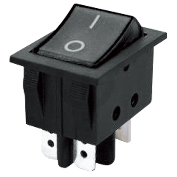 Rocker switch  2pol./4pin (ON)-OFF 250V/15A