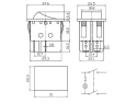 Rocker switch  2pol./4pin (ON)-OFF 250V/15A