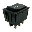 Rocker switch  3pol./6pin  (ON)-OFF-(ON) 250V/15A black