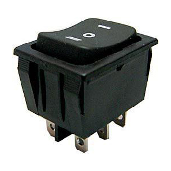 Rocker switch  3pol./6pin  (ON)-OFF-(ON) 250V/15A black