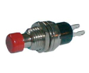 Push-button switch  ON-(OFF) 12V (rounded) small - red