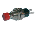 Push-button switch  OFF-(ON) 12V (rounded) small - red