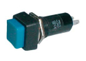 Push-button switch OFF-(ON) 250V/1A (squared) - blue