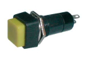 Push-button switch OFF-(ON) 250V/1A (squared) - yellow