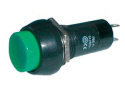 Push-button switch  OFF-(ON) 250V/1A (rounded) - green
