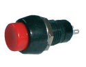 Push-button switch  OFF-(ON) 12V (rounded) middle - red