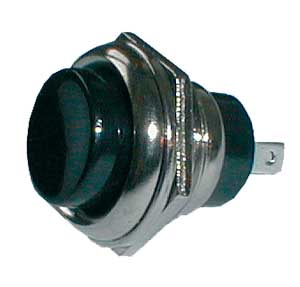 Push-button switch OFF-(ON)  (rounded) large - black