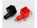 Protective cover for the battery terminal, red, size 16x16x14mm