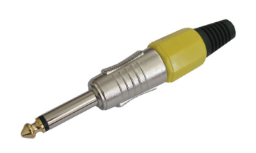 Connector Jack 6.3 mono metal HQ yellow