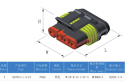 Connector with socket DJ7041-1.5-11 + DJ7041-1.5-21 4P waterproof