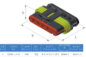 Connector with socket DJ7061-1.5-11 + DJ7061-1.5-21 6P waterproof