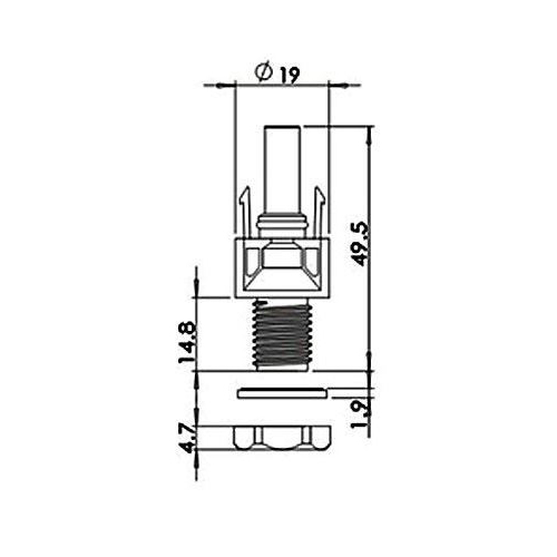 Connector for solar panels MC4-M for panel - female