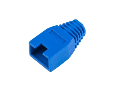 Rubber housing for RJ45 connector, blue Rubber housing for RJ45 connector, blue