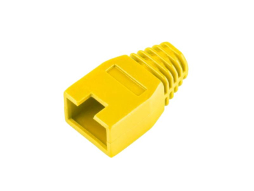 Rubber housing for RJ45 connector, yellow