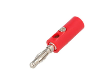 Banana plug  (plastic) with screw - red