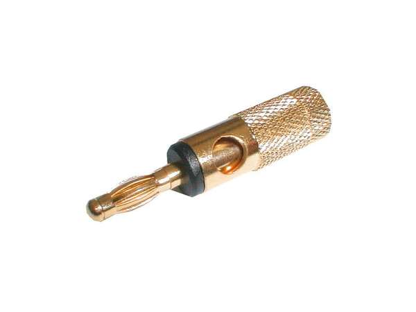 Banana plug (metal, gold) + clamp  black