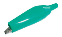 Alligator clip small with a tube green