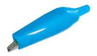 Alligator clip small with a tube blue