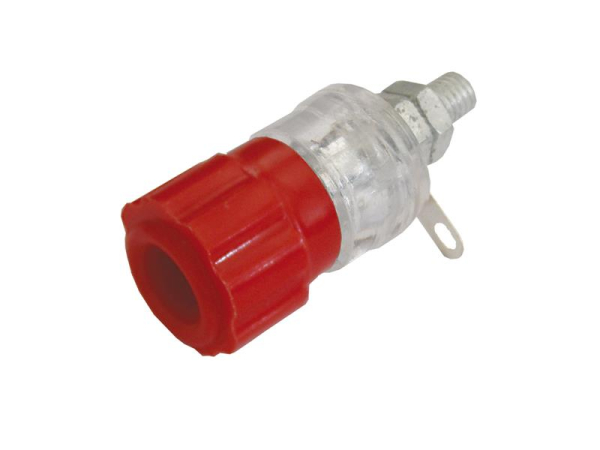 Banana plug contact  (panel, large size) red IV