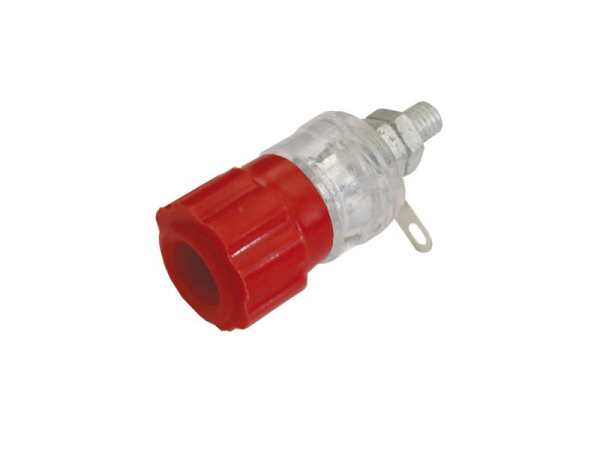 Banana plug contact  (panel, medium size) red V