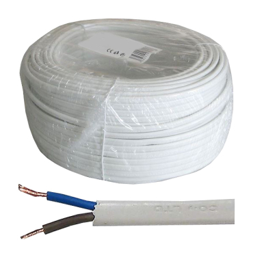 Twin pair 2x0,5mm2 flat H03VVH2-F (CYLY 2x0,5), package 50m