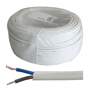 Twin pair 2x0,75mm2 flat 230V H03VVH2-F (CYLY 2x0,75) package 50m