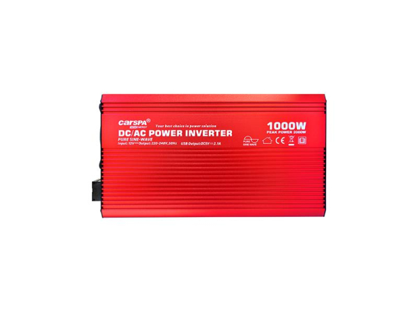 Power inverter CARSPA P1000 12V/230V 1000W pure sine wave with remote control
