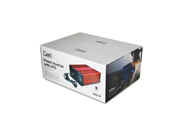 Power inverter GETI GPIU 1012S 12V/230V 1000W