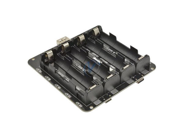 Battery charger-power bank, V8 module for ESP32, ESP8266 for 4x Li-Ion 18650