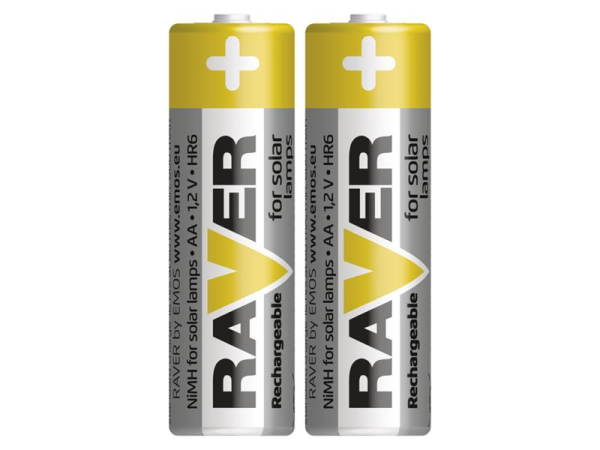 Battery AA (R6) rechargeable 1,2V/600mAh RAVER solar 2pcs