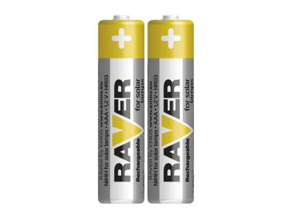 Battery AAA (R03) rechargeable 1,2V/400mAh RAVER solar 2pcs