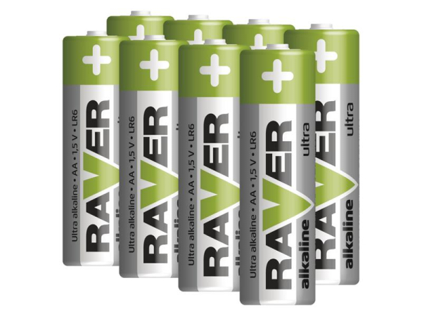 Battery AA (R6) alkaline RAVER 8pcs