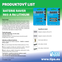 Lithium battery AAA R03 1,5V RAVER 2pcs / blister