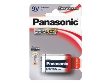 Battery 6F22 (9V) alkaline PANASONIC Everyday Power 1pc / blister