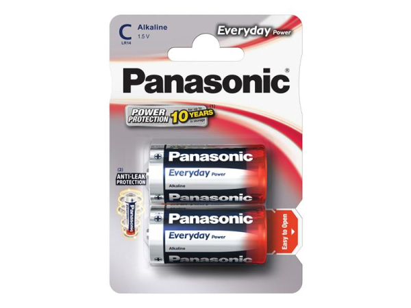 Battery C (R14) alkaline PANASONIC Everyday Power 2pcs / blister