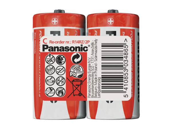 Battery C (R14) Zn-Cl PANASONIC Red 2pcs / shrink