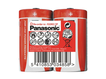 Battery D (R20) Zn-Cl PANASONIC Red 2pcs / shrink