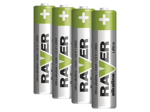 Battery AAA (R03) alkaline RAVER  4pcs