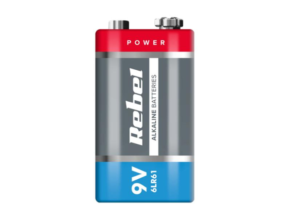 Battery 9V (6LR61) alkaline REBEL 1pc / blister BAT0062B