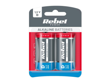 Battery D (R20) alkaline REBEL Alkaline Power 2pcs / blister BAT0064B