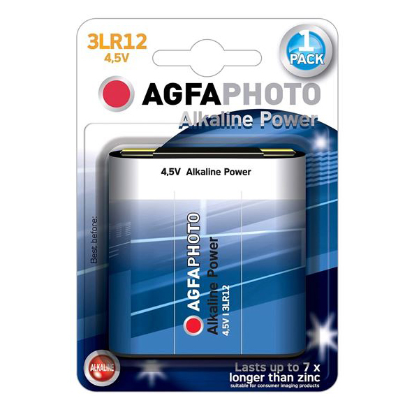 Baterie 3R12 (4.5V-plochá) alkaline AGFAPHOTO Power 1pc / blistr